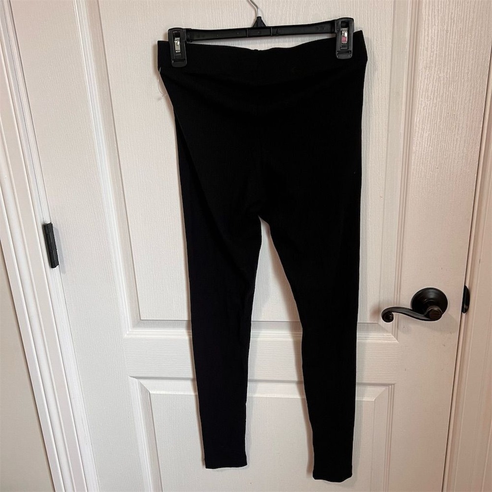 Old Navy Womens Ribbed Leggings Black Cotton Blend Stretch Pants Size Small NWOT - Picture 4 of 8